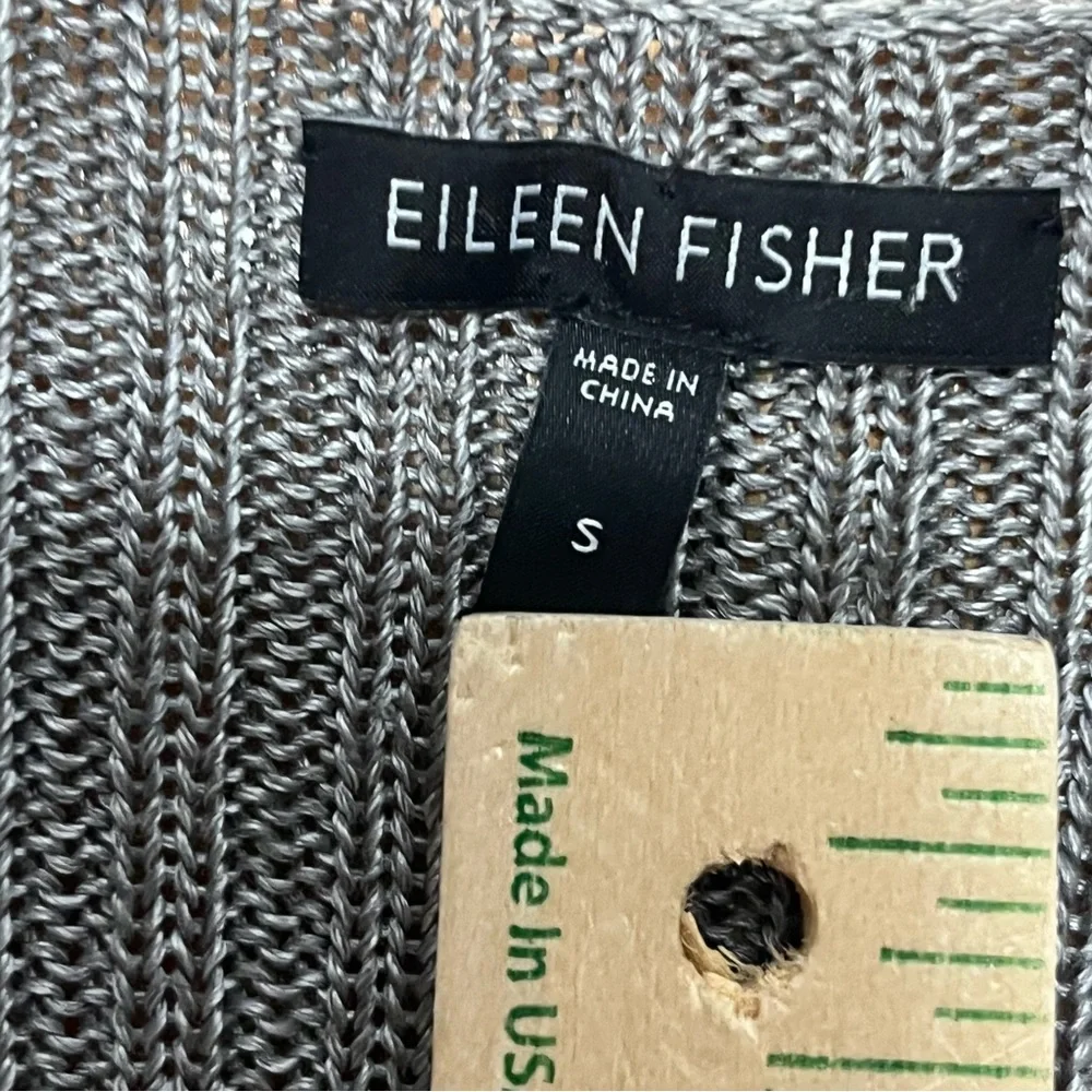 Eileen Fisher Gray Open Front Sweater - Picture 2 of 8